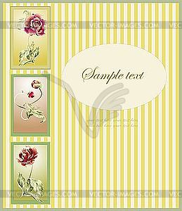 Greeting card with peony - vector clipart