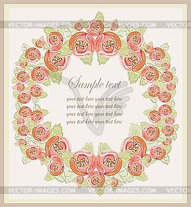 Decorative frame with roses - vector clip art