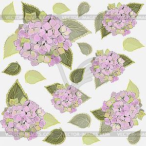 Background with hydrangea flowers - vector clipart