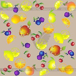 Background of fruits - vector clip art