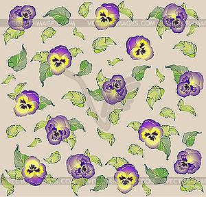 Background of pansy flowers - vector clipart