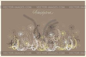 Beautiful decorative card with flowers - vector clipart / vector image