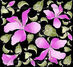 Background with hibiscus - vector clipart