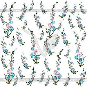 Background of forget-me-not flowers - vector clipart