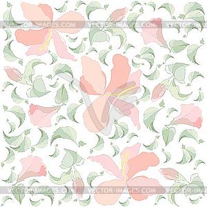 Background of hibiscus flowers - vector clipart