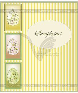 Vintage Easter card with eggs - vector clipart