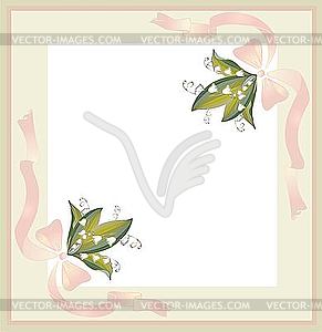 Decorative frame with lilies of valley - vector clip art