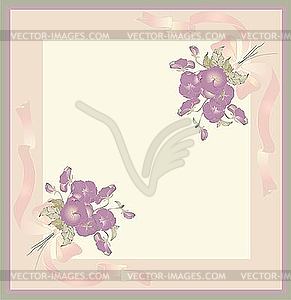Beautiful decorative frame with flowers - vector clipart