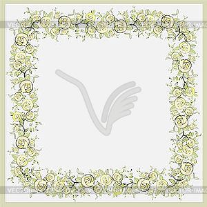 Decorative frame of roses - vector image