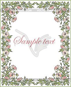 Greeting card with flower frame - vector clipart / vector image