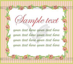 Decorative frame of roses - vector clip art