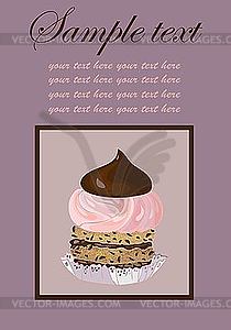 Beautiful card with cake - vector clip art