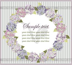 Decorative frame of Hydrangea flowers - vector clipart