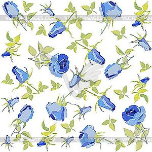 Background of blue roses - vector clip art