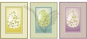 Винтажные пасхальные открытки с яйцами - иллюстрация в векторном формате
