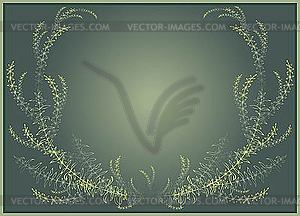 Beautiful wreath of grass stalks - vector image