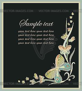 Greeting card with butterflies - vector image