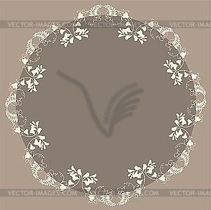 Greeting card with floral frame - vector clip art