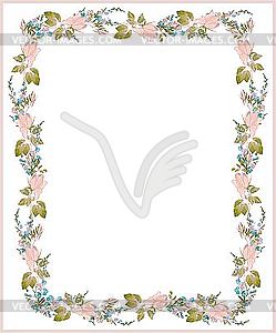 Greeting card with flowers - vector image