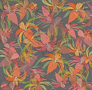 Floral background with lilies - vector clipart