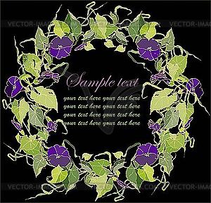 Decorative flower round frame - vector clip art