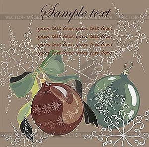 Christmas card with balls - vector clipart