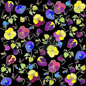 Background of pansies - color vector clipart