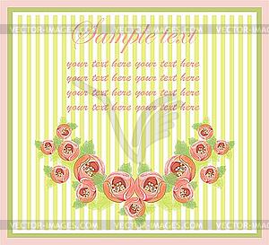 Greeting card with roses - vector image