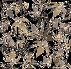 Floral background with lilies - vector clipart