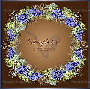 Frame of grapes - royalty-free vector clipart