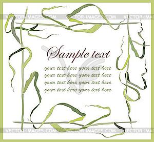 Greeting card with grass stalks - royalty-free vector clipart