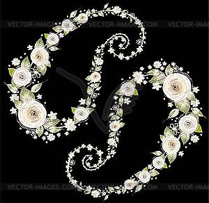 Paisley patern of roses - vector clip art