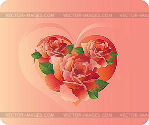 Card with roses - vector clipart / vector image