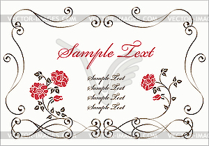 Retro frame with roses - vector clipart / vector image