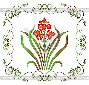 Floral design - color vector clipart