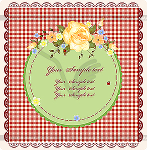 Vintage greeting card with roses - vector clipart / vector image