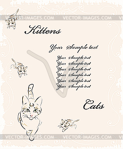 Background with cats - vector clipart