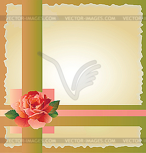 Abstract background with red rose - vector image