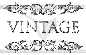 Vintage floral frame - vector clipart