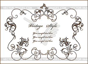 Vintage floral frame - vector clipart / vector image