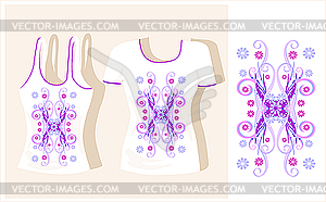 Футболка с дизайном-орнаментом - клипарт в векторе / векторное изображение