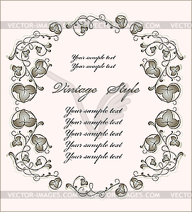 Vintage floral frame - vector clipart