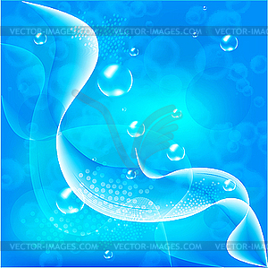 Abstract water background with bubbles of air - vector clip art