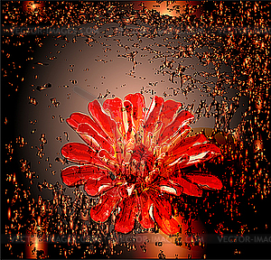 Glowing red flower - vector image