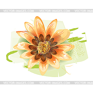 Gelbe Blume Mit Tautropfen Royalty Free Clipart