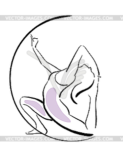 Девушка делает йога упражнение - изображение в формате EPS