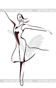 Стилизованная танцующая девушка - рисунок в векторе