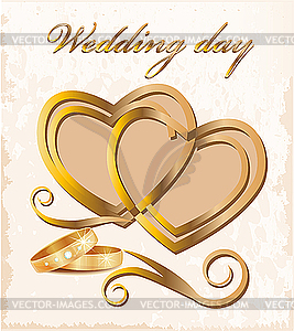 Vintage wedding card - vector clipart