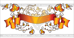 Ribbon with creeping plant - vector clip art