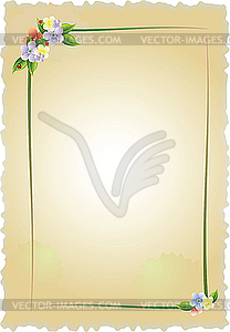 Vintage frame with flowers - vector clipart